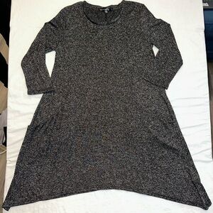 Women’s Black Flowy Dress One Size Fits Most 3/4 Length Long Sleeves w/ Pockets